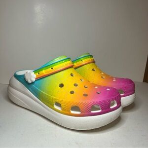 CROCS X Care Bears Classic Crush Platform Clog Men’s 12 Rainbow